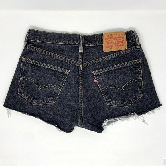LEVI'S | Distressed Denim Cut-Off Shorts Black - Picture 2 of 8